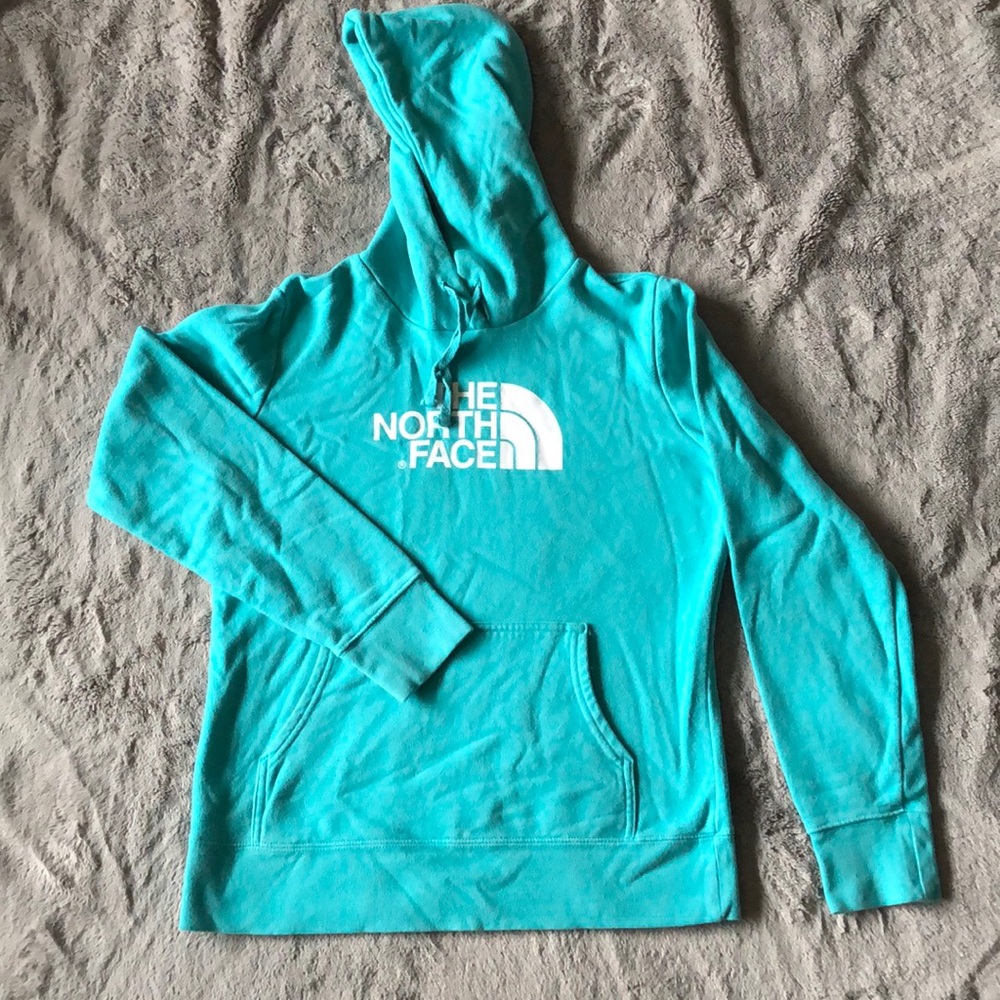 Medium Teal north face hoodie